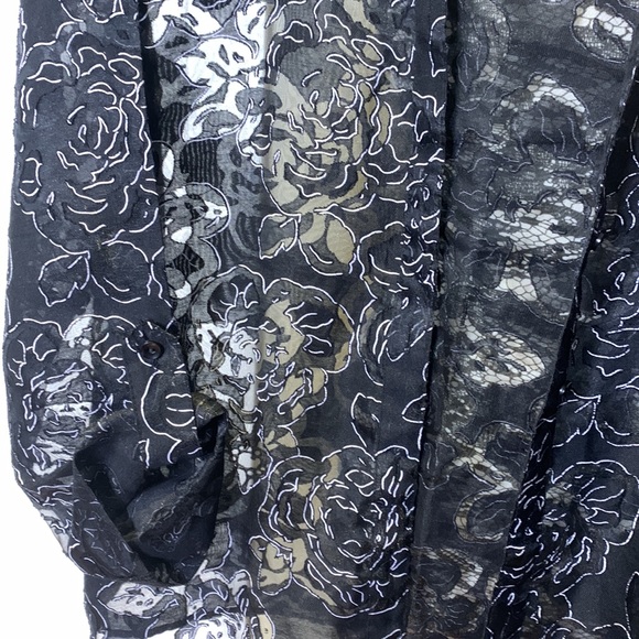 EUC Elementz Formal Sheer Button Down Top, X-LARGE - Picture 2 of 9